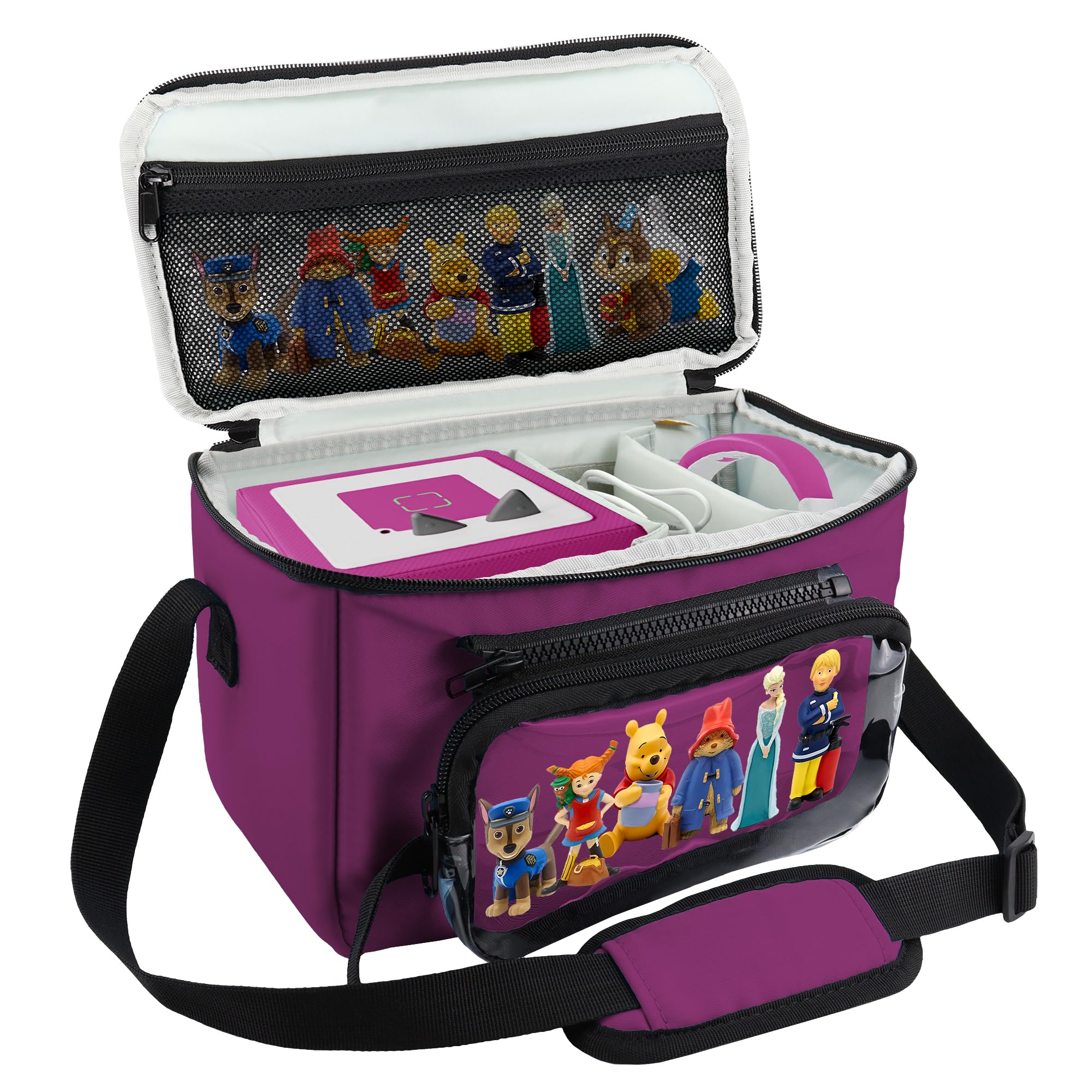 Annmore Carry Bag for Toniebox and Characters, Compatible with Yoto Player and Cards, Holder for Audio Player and Accessories (Purple)