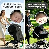 PewinGo Universal Stroller Sun Shade UPF50+ Zipper Breathable Double Layer view 6