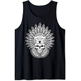 Aztec Jaguar Warrior Skull. Guerrero Mexica Native Healing Tank Top