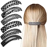 WILLBOND 6 Pcs Hair Barrettes for Women Large Barrettes Hair French Clips Pin Retro Clasp for Mom Gifts Women Accessories, 6 Colors(Black and White,Simple)