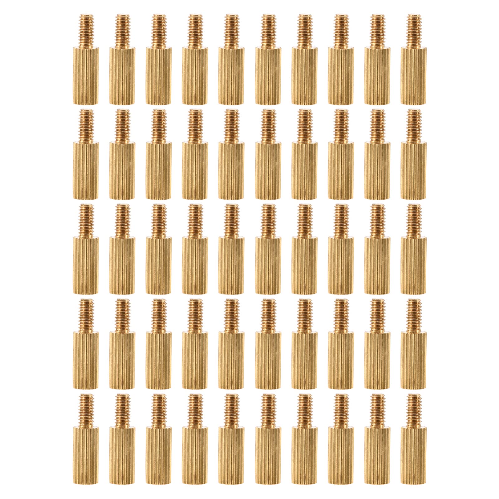 YOKIVE 55 Pcs M2 Standoff Screws, Brass Knurled PCB Standoffs, Keep Height Consistent, Great for Motherboard (Gold Tone, 6mm+4mm)