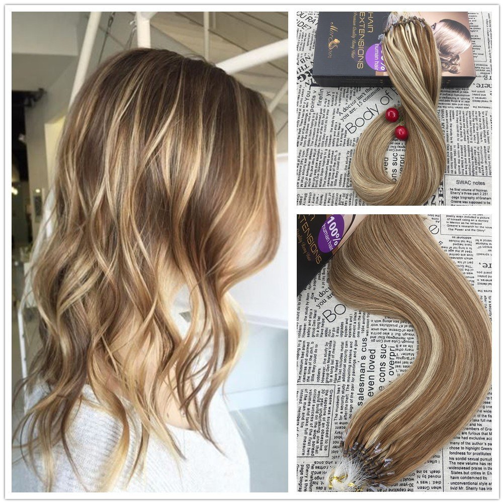 Moresoo 18 Two Tone Color Light Brown And Blonde Highlights Mirco