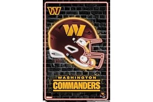 Trends International NFL Washington Commanders - Neon Helmet 23 Wall Poster, 34L x 22.4W, Unframed Version