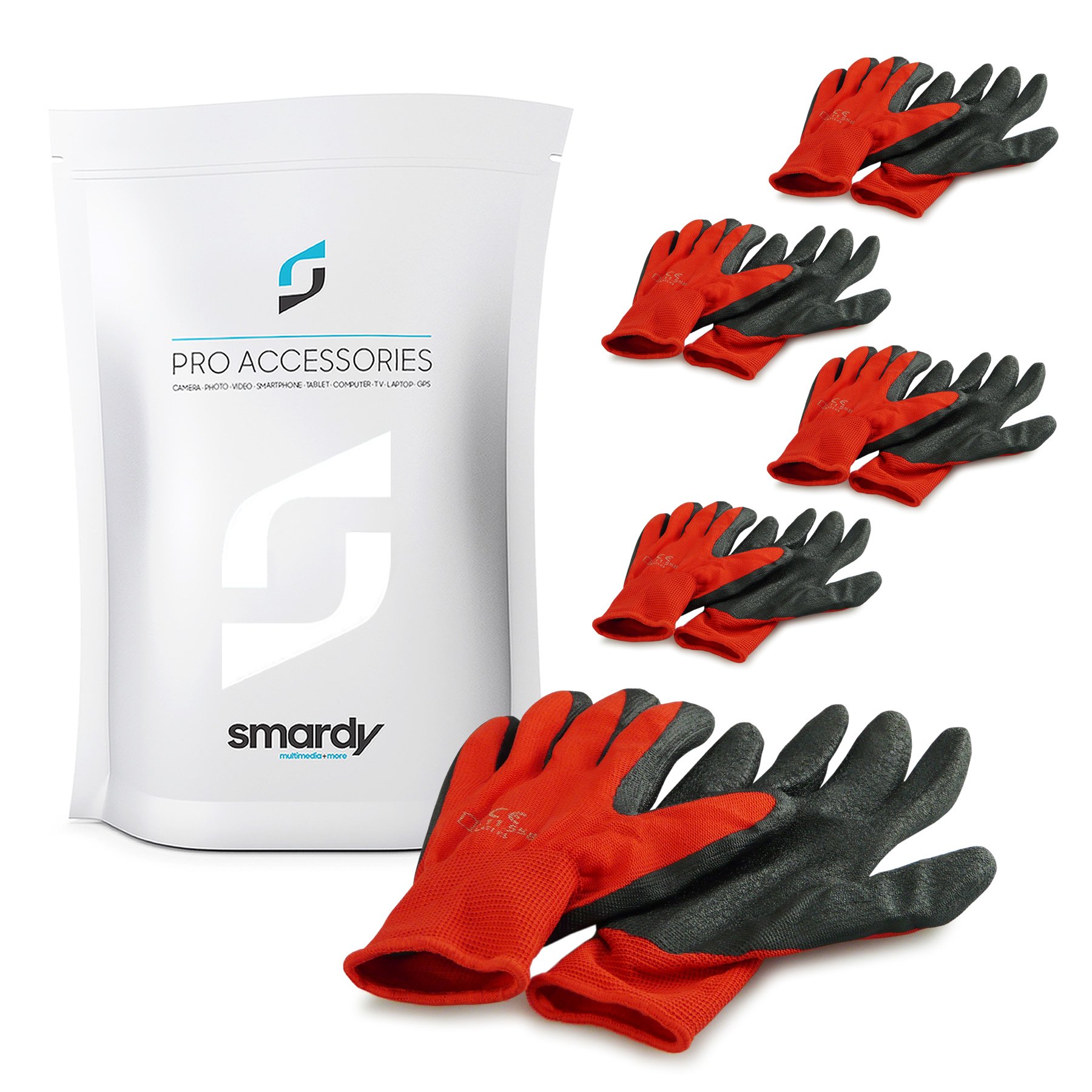 SMARDY 5 Pairs of Work Assembly Gloves Size L (9) Robust Protective Gloves with Latex