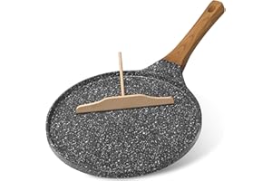 YASHE 10-Inch Crepe Pan, Nonstick Pancake & Dosa Pan, Tortilla Pan Dosa Tawa, Flat Griddle Pan, Induction Compatible, Easy to