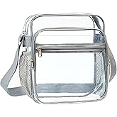 Clear Bag Stadium Approved, Clear Crossbody Messenger Shoulder Bag with Adjustable Strap for Concerts, Sports Events