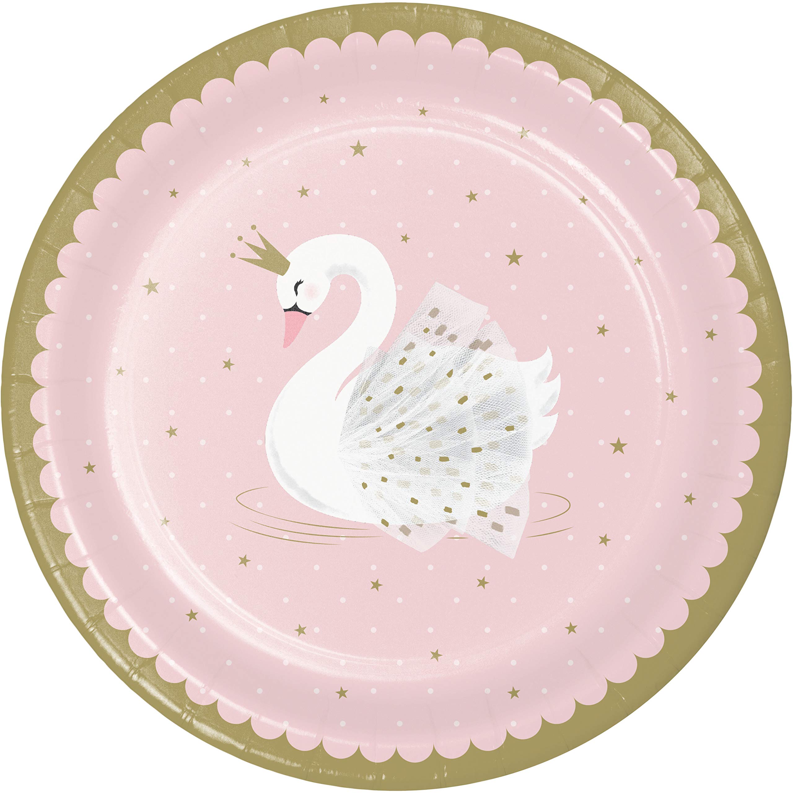 Creative Party Stylish Swan Paper Plates 23cm (Qty 8)