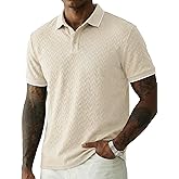 JMIERR Mens Casual Polo Shirt Short Sleeve Vacation Button Summer Beach Knit Stretchy Golf Shirts