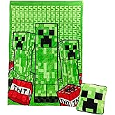 Paladone Minecraft Creeper 2-in-1 Cushion Blanket - Officially Licensed Microsoft Travel Blanket, Foldable Soft Fluffy Throw, Gamer Design for Living Room or Bedroom Décor 120cm x 150cm