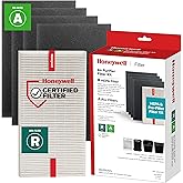 Honeywell HEPA Air Purifier Filter Kit – Includes 1 HEPA R Replacement Filter and 4 A Carbon Pre-Cut Pre-Filters – Airborne Allergen Air Filter Targets Wildfire/Smoke, Pollen, Pet Dander, and Dust