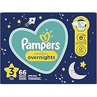 Diapers Size 3, 66 Count - Pampers Swaddlers Overnights Disposable Baby Diapers, Super Pack (Packaging May Vary)