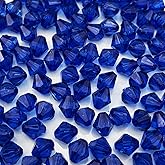 YHYPOCI 1000pcs 6mm Acrylic Bicone Beads Faceted Acrylic Crystal Spacer Beads for Bracelet Necklace Earring Keychain Jewelry Making Crafts(Sapphire Blue)