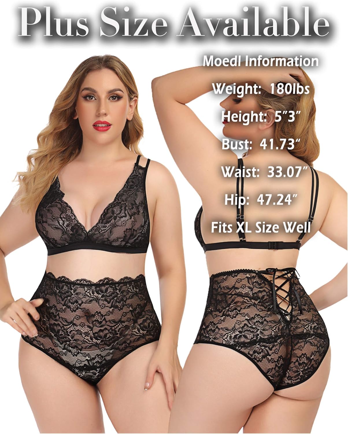 Avidlove Sexy Lingerie for Women High Waist Bra and Panty Set Strappy Babydoll Bodysuit | 
