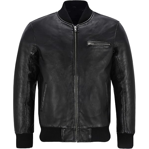 Men's 70'S Retro Real Leather Jacket 100% Lambskin Napa Bomber