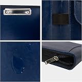 GraduatePro A4 Leather Zipped Portfolio Padfolio with Tablet Pocket Blue view 4