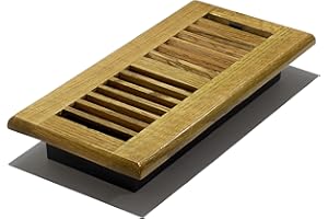 Decor Grates WL410-M 4-Inch by 10-Inch Wood Louver Floor Register, Medium Oak