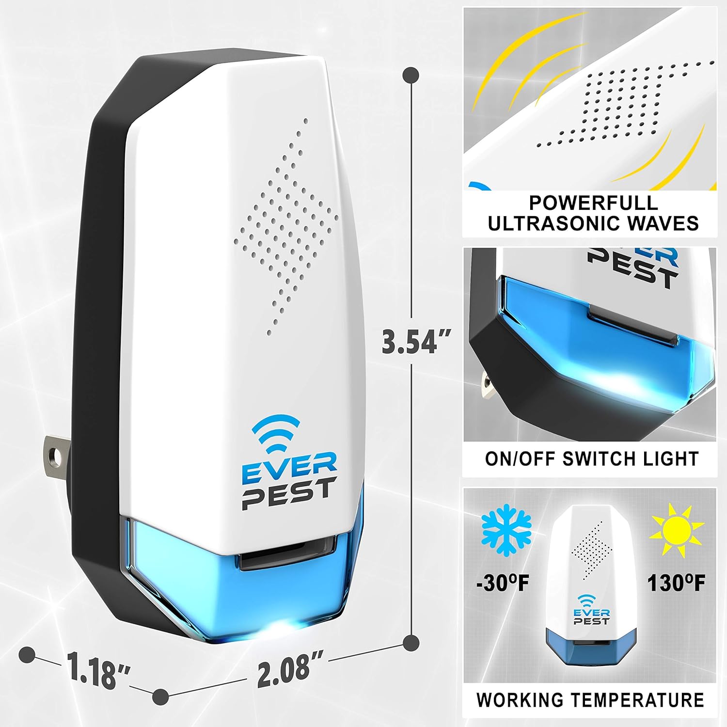 Pest Control Ultrasonic Pest Control- Electronic Waves Ultrasonic Pest Repeller Indoor Plug in for Mice Mosquito Bugs Squirrel German Roach Fly Flea Rats Ant Cockroaches 2 Pack : Garden & Outdoor