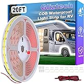 Gliztech RV Awning Lights 20FT, Camper Awning Lights for RV Canopy Exterior, IP67 12V White COB Waterproof Underglow Led Ligh