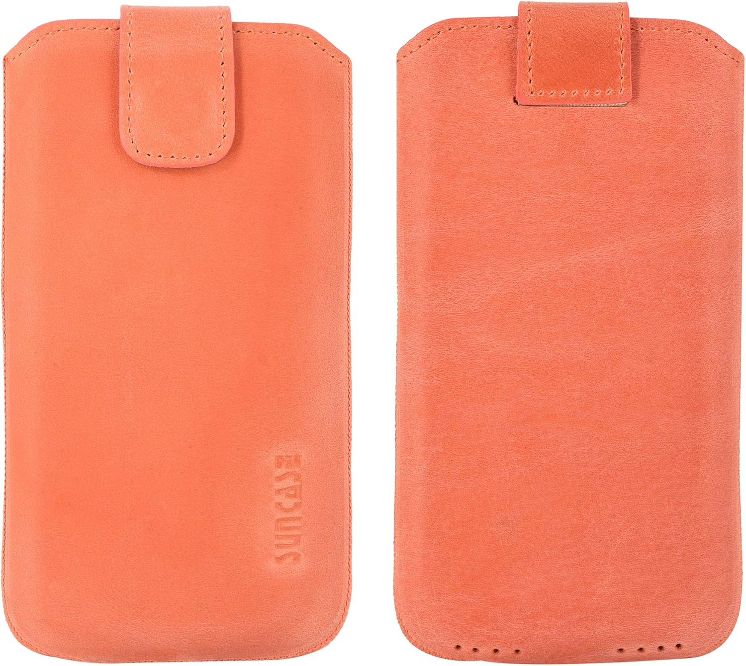 Suncase Case Compatible with iPhone 11 Pro (5.8 Inches) with Additional Case / Shell / Bumper / Silicone *Pull Up Tab Feature * Mobile Phone Leather Protective Case in Antique Salmon Pink - Image 3