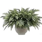 GlimLit 12Pcs 18" Real Touch Christmas Cedar Branches Artificial Realistic Christmas Greenery Pine Branches Faux Greenery Plants Stem for Vase DIY Crafts Garland Wreath Indoor Outdoor Home Decor