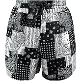 Lumeifushi 80s Bilayer for Men 90s Swim Shorts 80s Summer Party Hawaiian Beach Disco Shorts