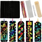 PEASUG Scratch Art for Kids, 40 Sets in 5 Styles Scratch Art Bookmarks | Rainbow Scratch Art Bookmarks, Bulk Magic Scratch Paper for Kids, DIY Crafts, Birthday Party Favors, Classroom Activities