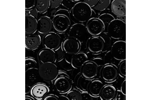 Super Z Outlet 100 Pack 1 Inch Buttons Flatback Sewing Colored for Arts & Crafts, Fashion Clothing, DIY Projects (Black)