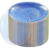 Rubtlamp 100 Pcs Blue Plastic Plates,10 inch Clear Blue Dinner Plates with Gold Rim, Hammered Fancy Dinner Platos, Heavy Duty Party Plate for Party