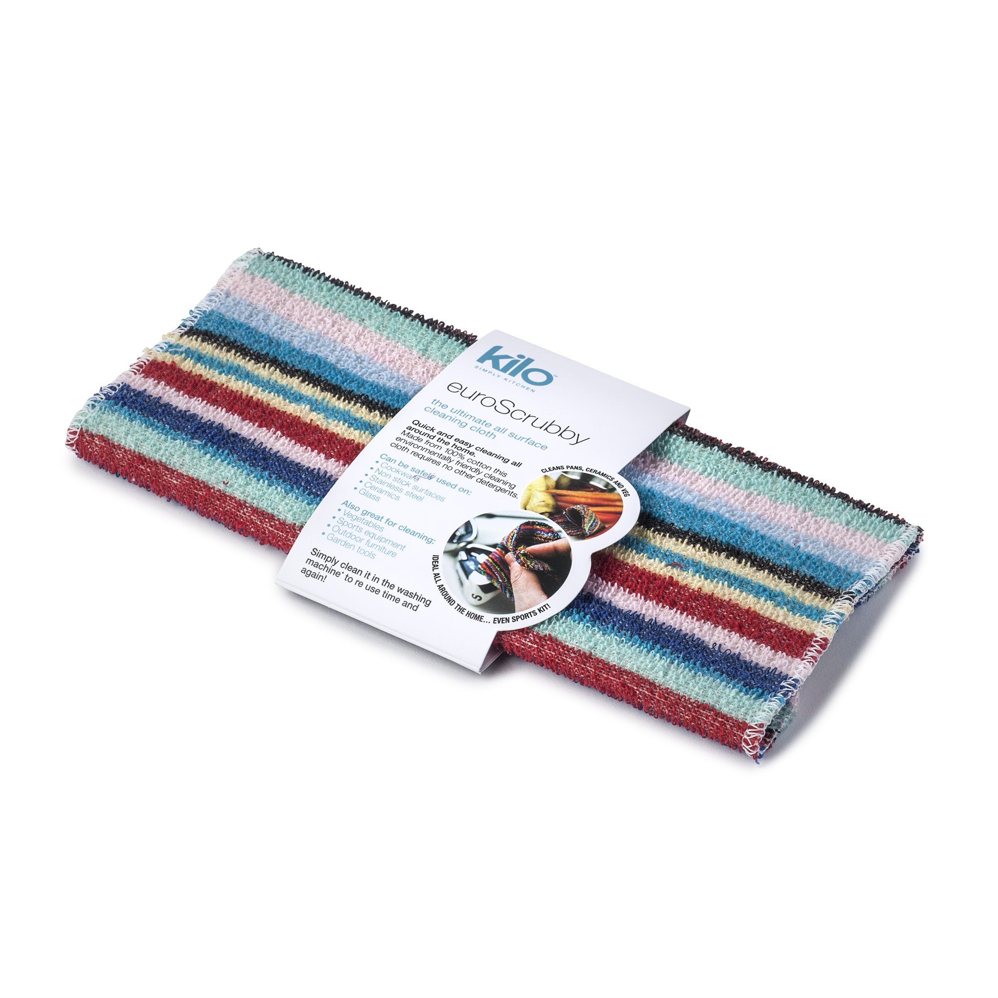 Kilo Non-Scratch Scourer, Purpose, Environmentally Friendly Scrubby – Multi Colour (11”/28cm), Cotton, 28 x 28 x 0.01 cm
