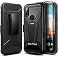 NZND Case for Kyocera DuraSport 5G UW Phone Case (Verizon), DuraSport 5G (C6930) with Tempered Glass Screen Protector, Belt Clip Holster Kickstand, Heavy Duty Protective Shockproof Case, Black