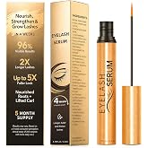 Lash Serum for Eyelash Growth with W-Peptide &amp; 7 Botanicals, Eyelash Growth Serum for Fuller, Longer Lashes, Hormone-Free &amp; Gentle for Sensitive Eyes 5.9 mL