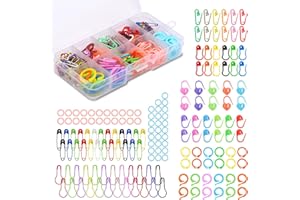 Hssugi Crochet Stitch Markers, Colored Stitch Markers with Plastic Storage Box, 209 Pcs Stitch Markers for Knitting, Safety Bulb Pins and Knitting Stitch Rings for Crochet DIY Craft Making