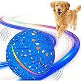 Sankell Interactive Dog Toys Ball - Smart Moving Bouncing Dog Ball with Colorful Lights, E-TPU Material, 3 Play Modes Automatic Rolling Dogs Toy for Small Medium Dogs Keep Them Busy(Blue)