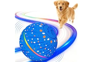 Sankell Interactive Dog Toys Ball - Smart Moving Bouncing Dog Ball with RGB Lights, E-TPU Material, 3 Play Modes Automatic Rolling Dogs Toy for Small Medium Dogs Keep Them Busy(Blue)