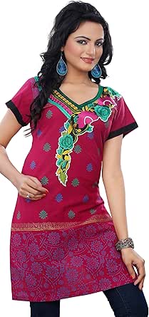MapleClothing Indian Larga De Algodón Túnicas para Mujer De La India