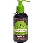 Macadamia Natural Oil Treatment Hair Oil for Dry Damaged Hair, 4.2 oz | Nourishing Argan Oil Hair Treatment Helps Smooth Frizz and Flyaways, Adds Shine and Conditions Dry Strands, Sulfate Free