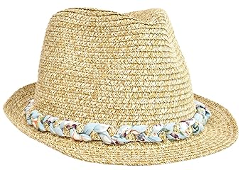 Mytem-Gear Damen Stroh Trilby Strohhut Sonnenhut Strandhut Hut mit geflochtenem Band