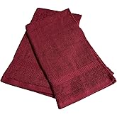 2 Pack Hand Towels Full Terry Premium Plus,100% Cotton, Size 16x27, Ideal for Salons, Spas, Sports, Teams, Home (Burgundy)