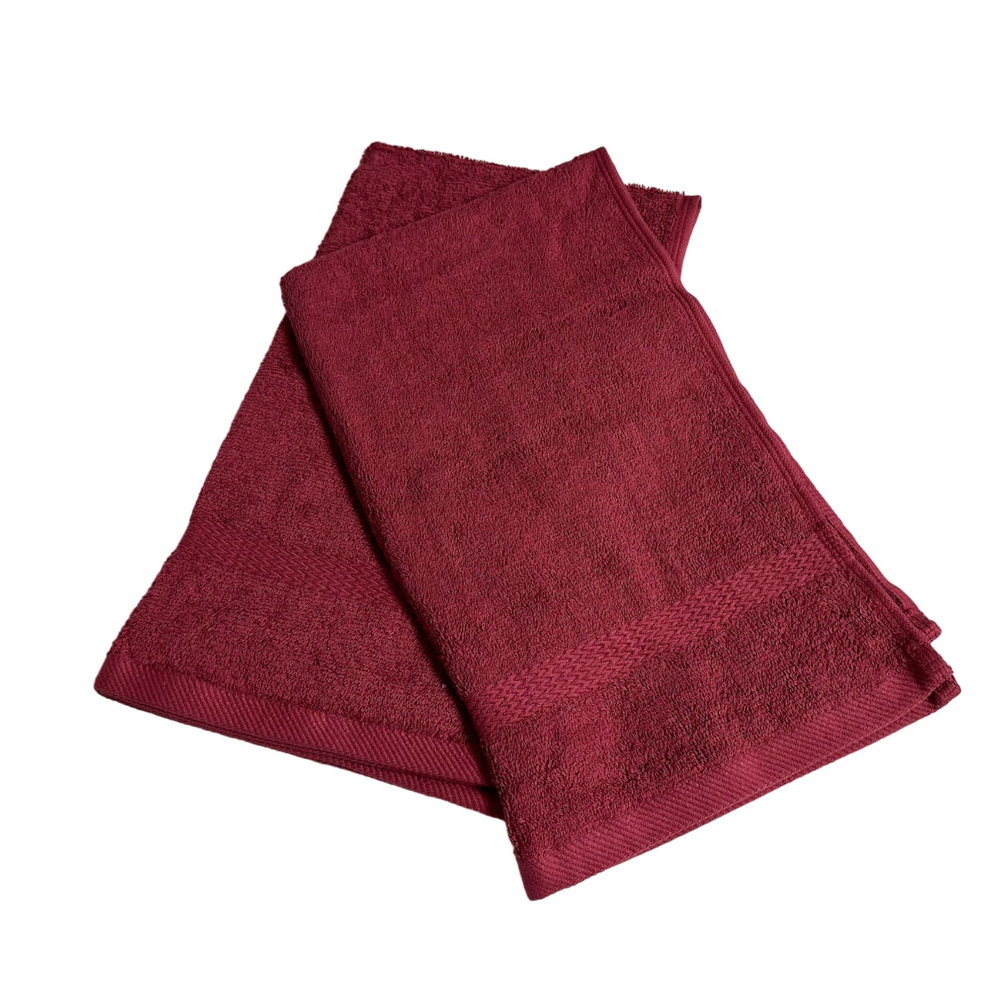 Photo 1 of 2 Pack Hand Towels Full Terry Premium Plus,100% Cotton, Size 16x27, Ideal for Salons, Spas, Sports, Teams, Home (Burgundy)
