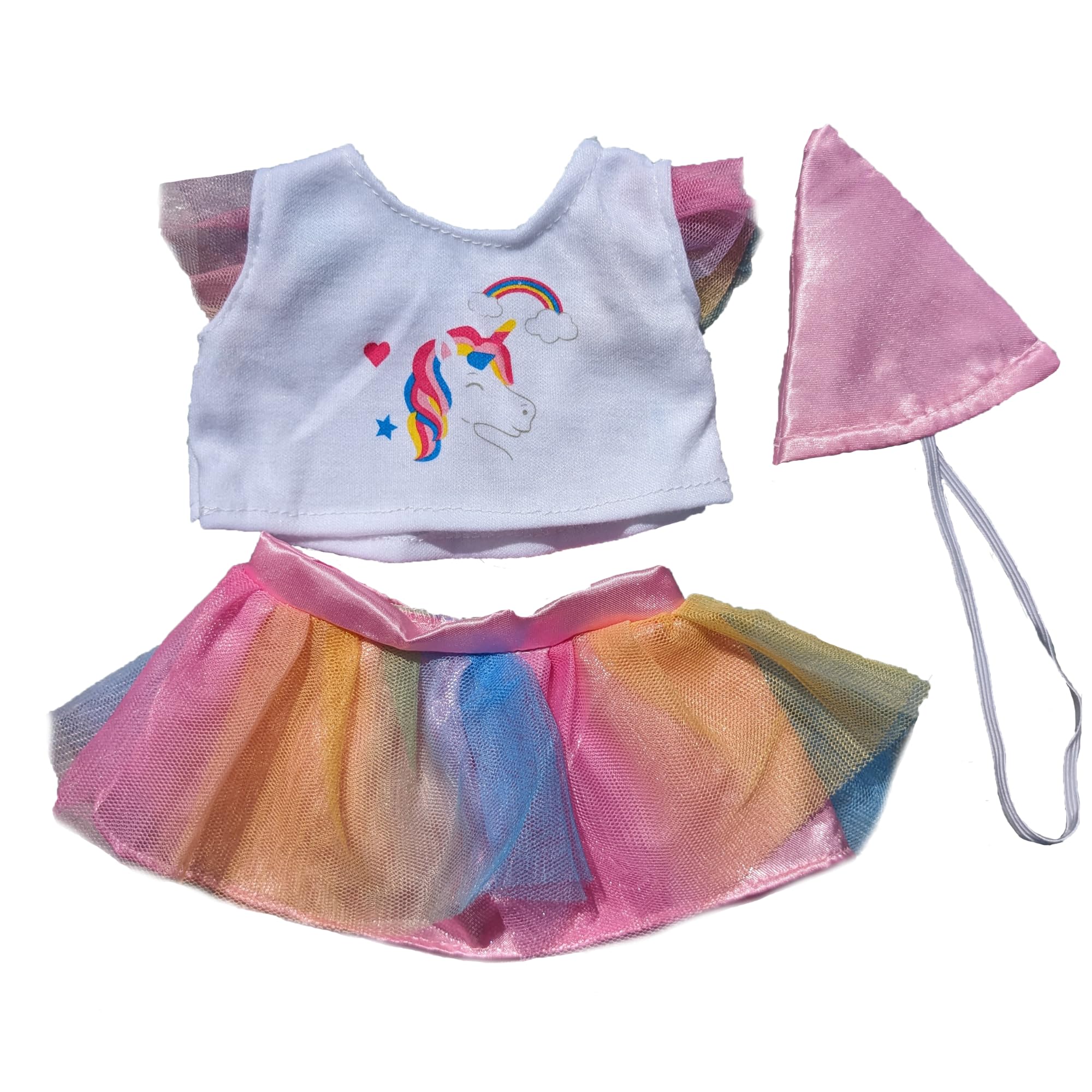 Girl Teddy Bear Clothes - Teddy Bear Clothes Outfit - 16"/40cm Unicorn Top, hat and skirt