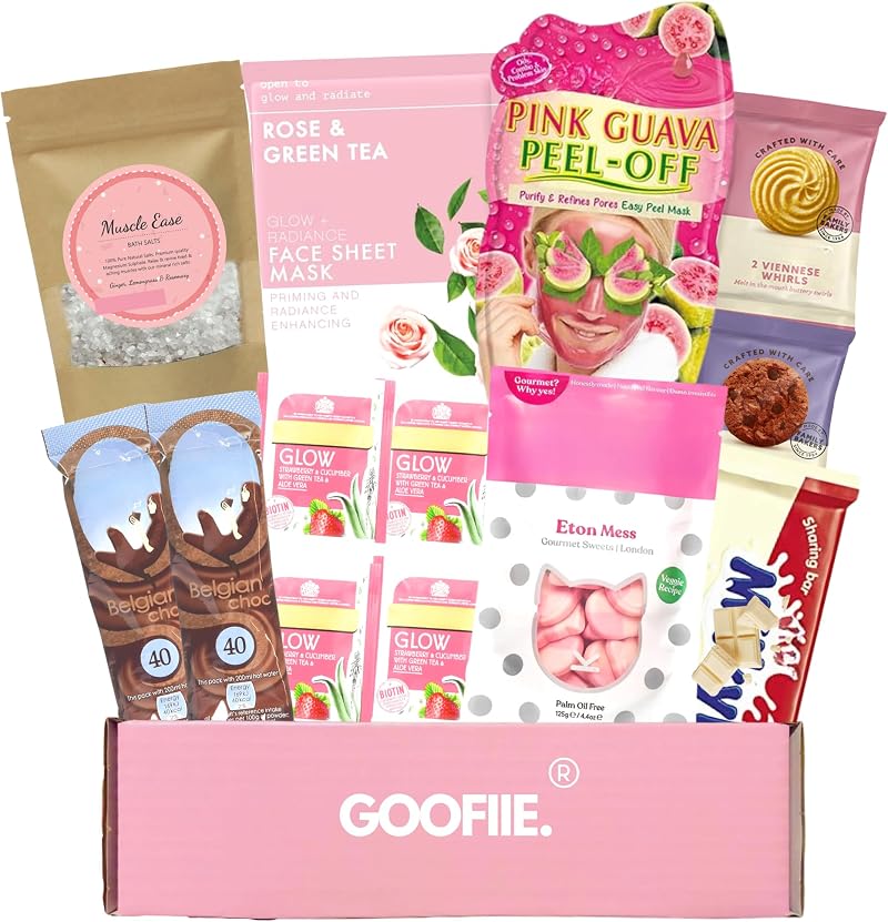 GOOFIIIE Hug in a Box Gift Set for Her Women Bath Salts Face Mask Food Pamper
