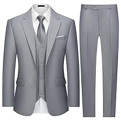 MAGE MALE Mens Two Button 3-Piece Suits Slim Fit