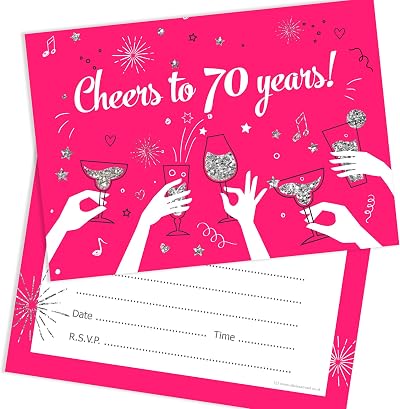 Olivia Samuel 20 Pack 70th Birthday Party Invitations with Envelopes