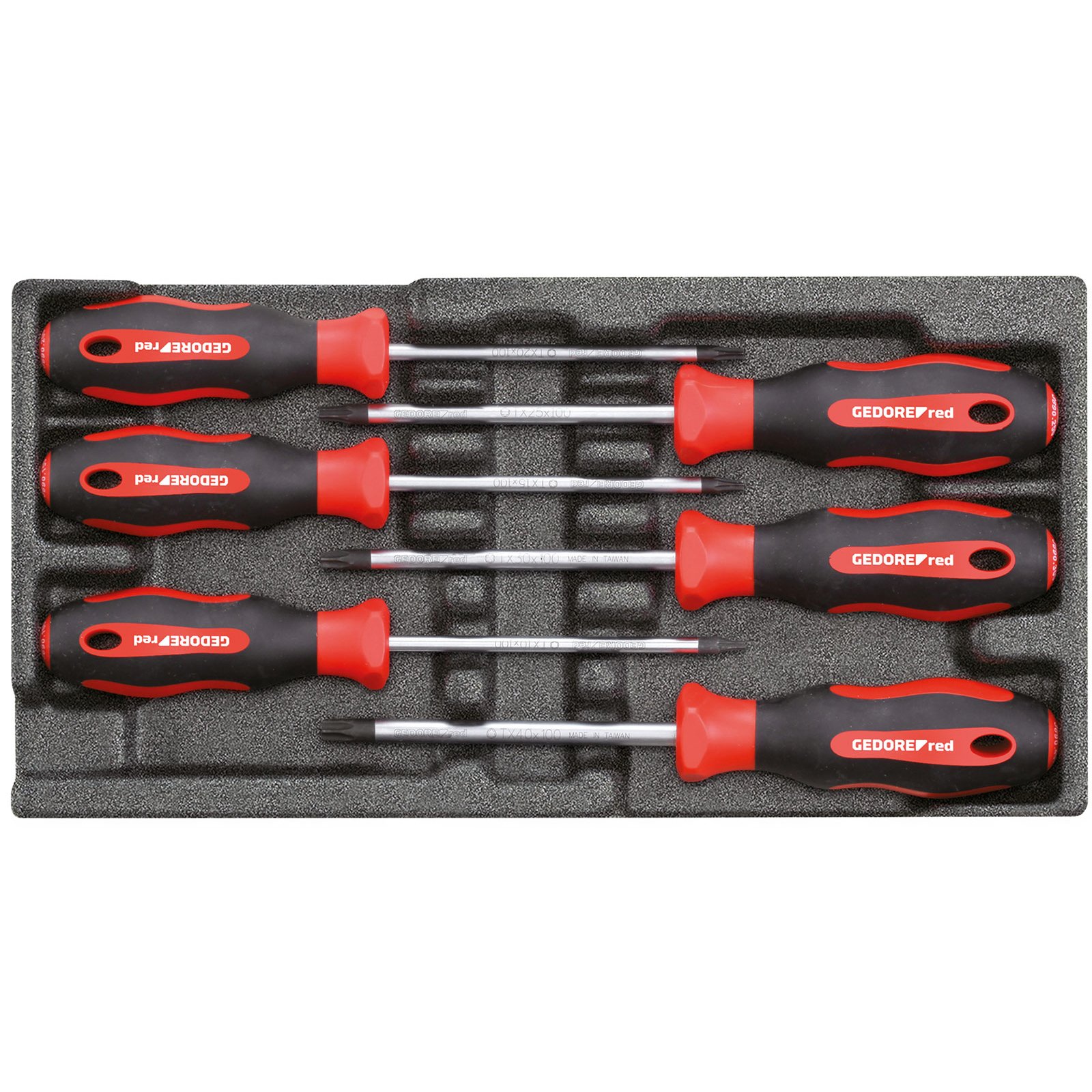 GEDORE Red Screwdriver Set TX in 1/3 Foam Module 6 Pieces