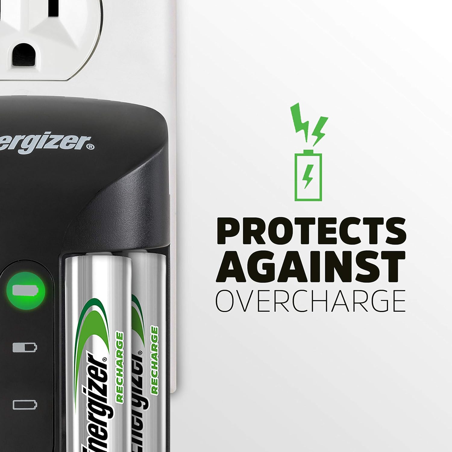 Energizer Rechargeable AA and AAA Battery Charger (Recharge Pro) with 4 AA NiMH Rechargeable Batteries, Auto-Safety Feature, Over-charge Protection: Electronics