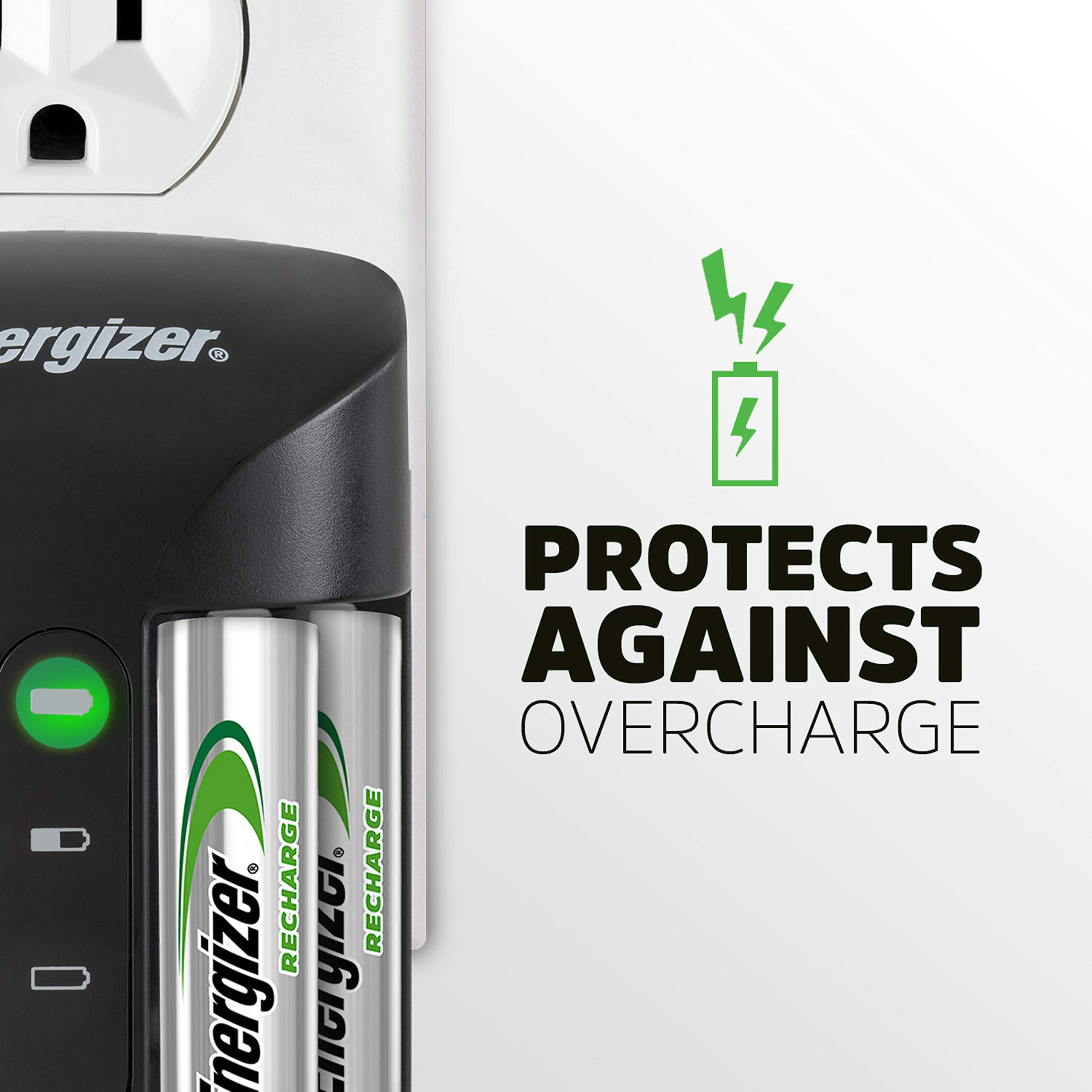 Energizer Rechargeable AA and AAA Battery Charger (Recharge Pro) with 4