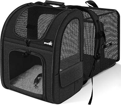 Pecute Cat Carrier Dog Backpack Expandable Breathable Mesh Front Opening