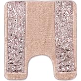Zahari Home Sinatra Bath Rug Contour Contemporary Decorative Beautiful Design Size 24" x 21", Blush
