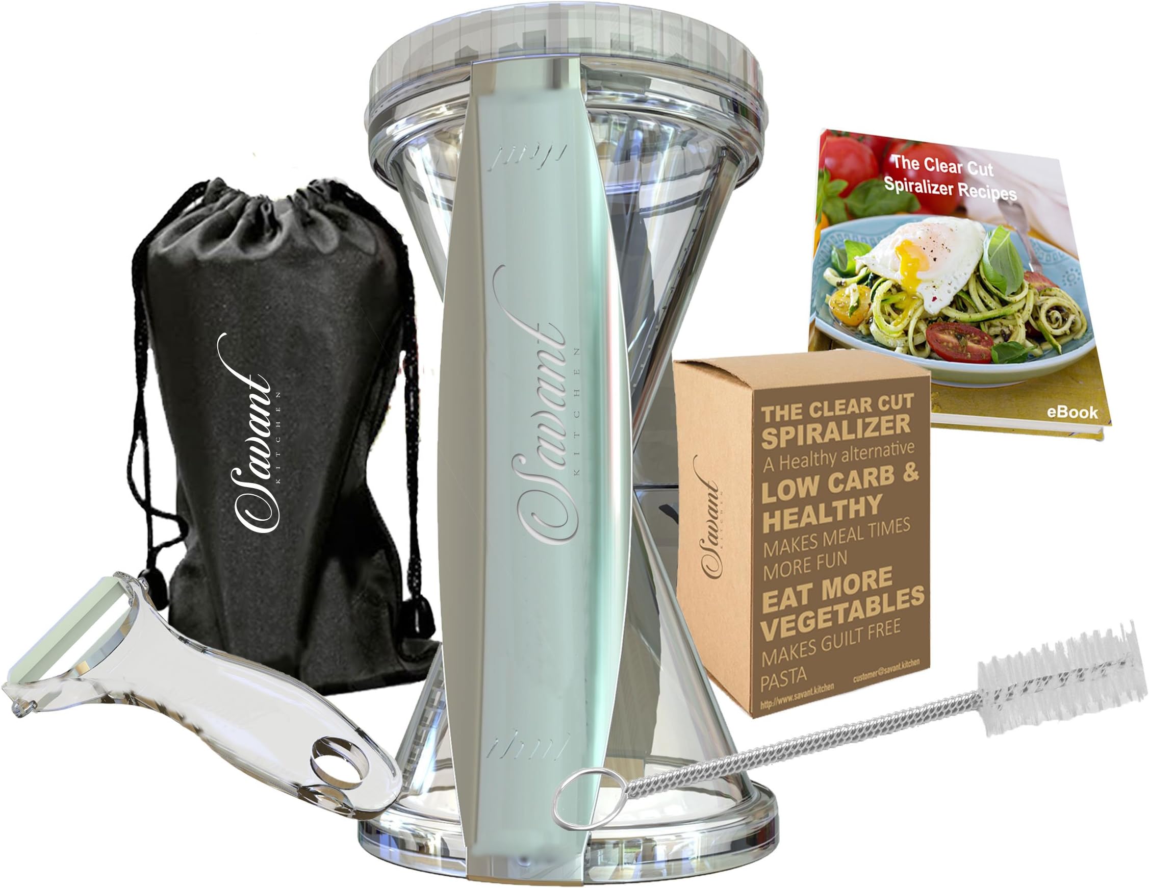 Clear Cut Spiral Slicer Spiralizer - Vegetable Cutter - Zucchini Pasta Noodle Spaghetti Maker