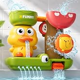 Toddler Bath Toys for Kids Ages 1-3, Interactive Duck Bathtub Shower Toy | Kids bath toys toddlers 2-4 with Scoop&amp;Strong Suction Cups, Mold Free Fun Bathtub Toy, Boys Girls Birthday Gift 18+ Months